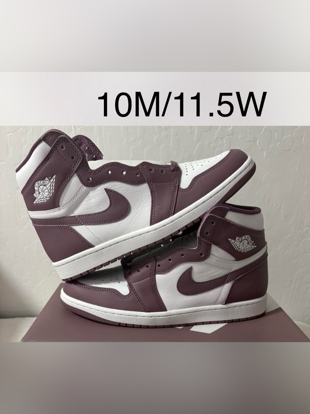 Air Jordan 1 Retro High OG "White/Mauve" 10M Brand New
